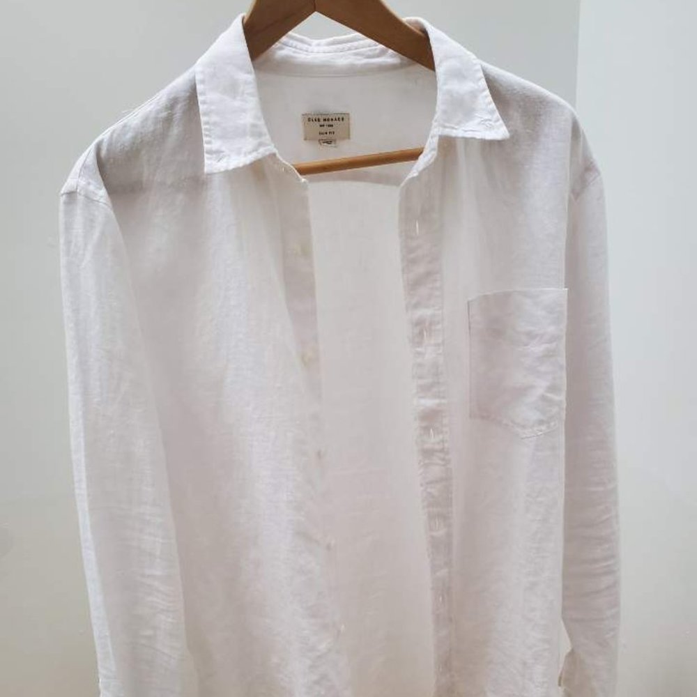 Club Monaco Men's White Casual Shirt (Size S)